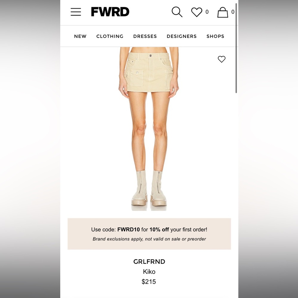 GRLFRND Denim cargo skirt